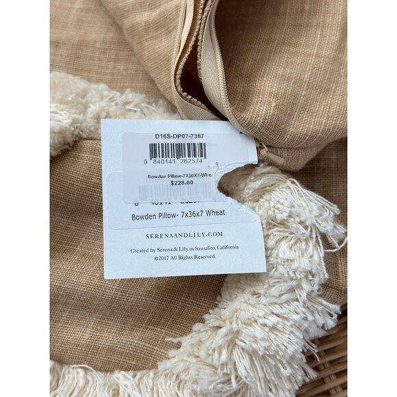 NEW Serena & Lily Bowden Pillow Cover (7”x36”x7”)-Wheat Brown - Picture 2 of 2